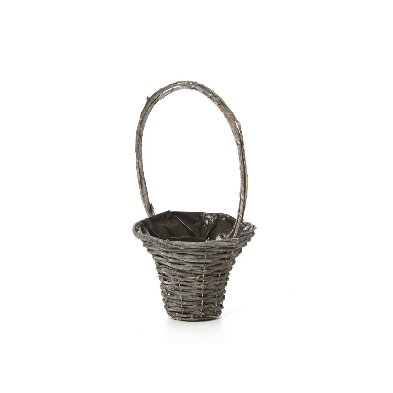 vessző florentin kosár antikol szürke 22x46cm