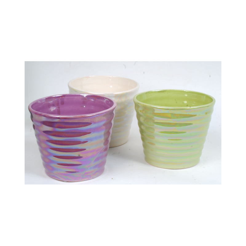 kerámia kaspó gyöngyház mix 13cm