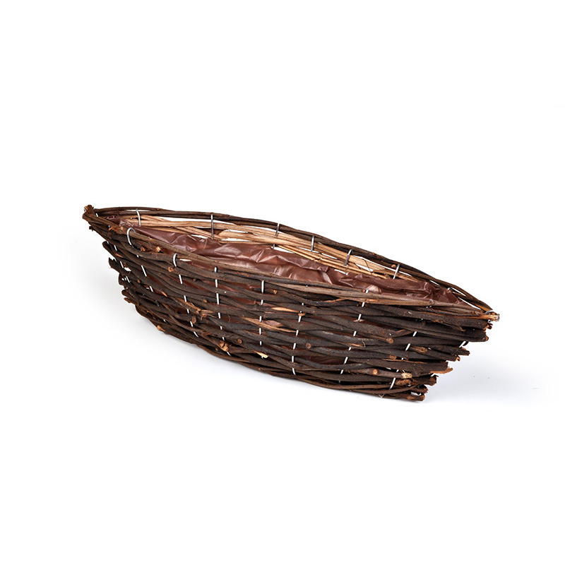 cs&oacute;nak form&aacute;j&uacute; rattan t&aacute;l s&ouml;t&eacute;tbarna 38x13x9cm