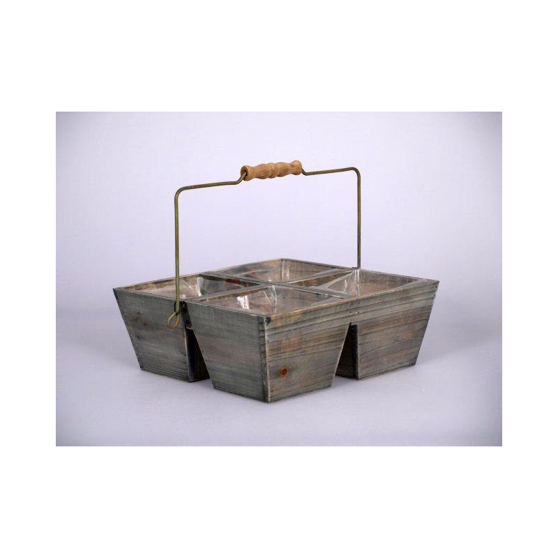 fa vir&aacute;gtart&oacute; n&eacute;gy cser&eacute;phez antikoltsz&uuml;rke 24,5x24,5x9 cm