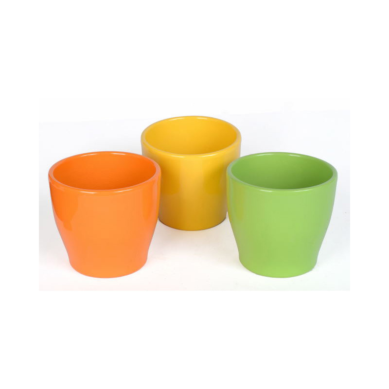 kerámia kaspó nyári mix 10cm sárga, mandarin, zöld, pink