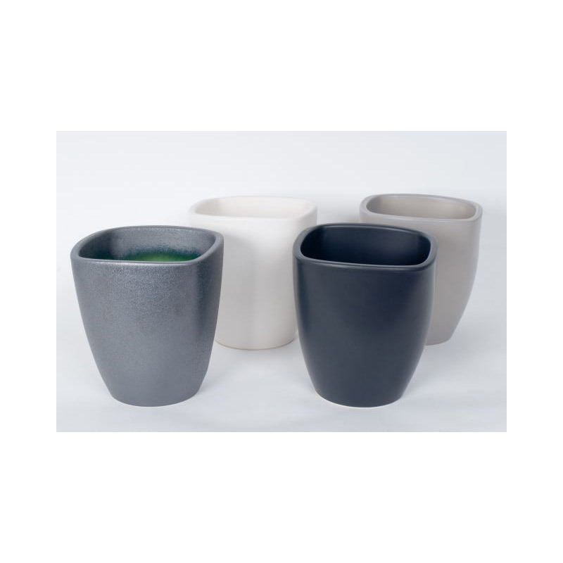 szögletes orchidea váza szürke mix 13x13x15cm