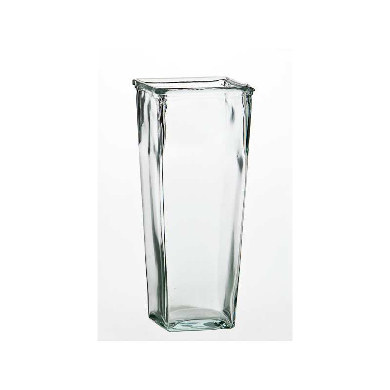 szögletes üveg váza 12,5x30cm