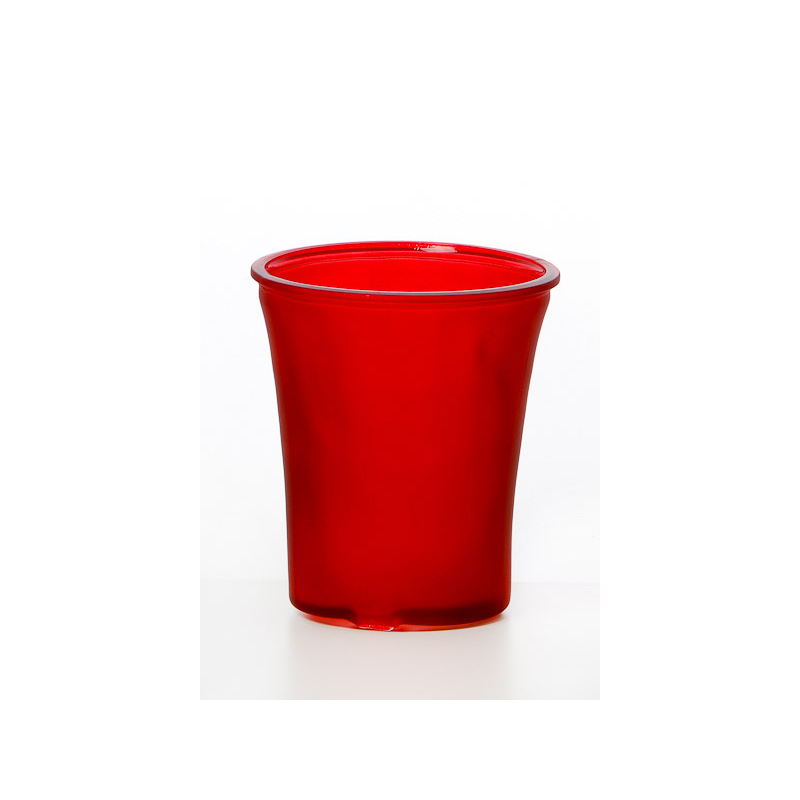 üveg orchidea váza piros 15x17cm