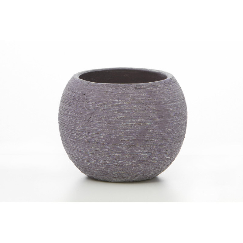 gömb alakú karcos kerámia kaspó lila