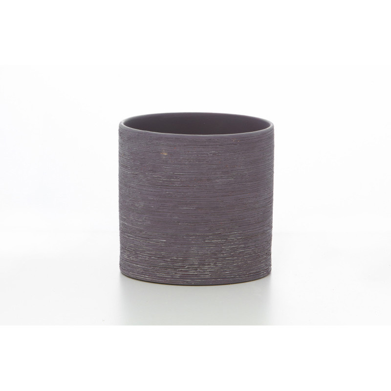 henger alakú karcos kerámia kaspó lila 13cm