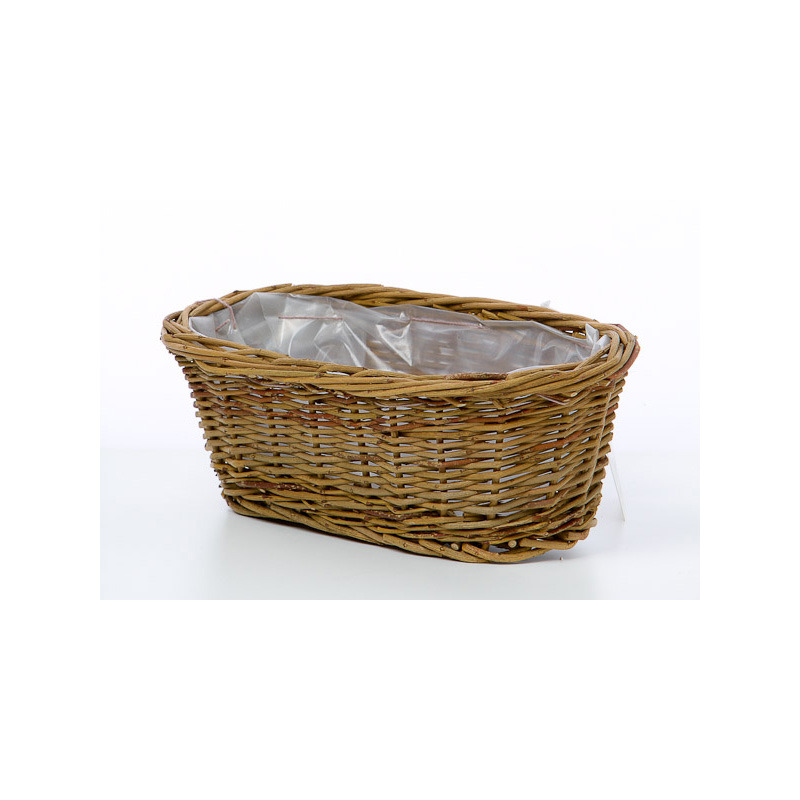 ovális vessző tál natúr 25x13x8cm