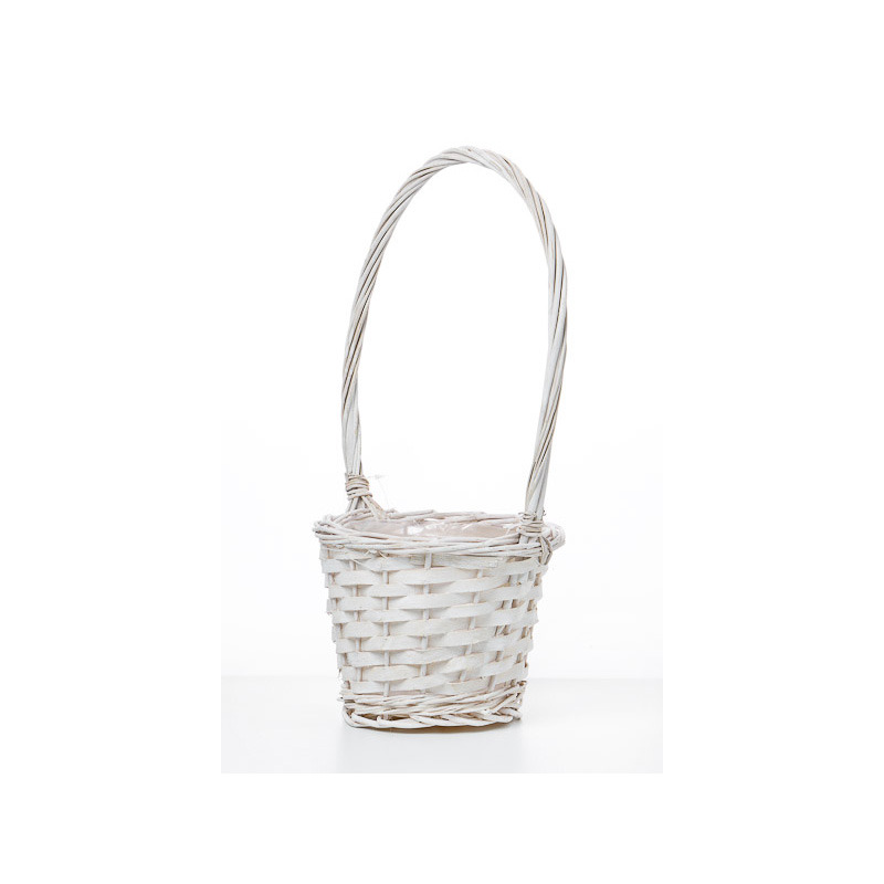 egyenes fal&uacute; has&iacute;tott vessző f&uuml;les kos&aacute;r feh&eacute;r 16,5x13/38cm