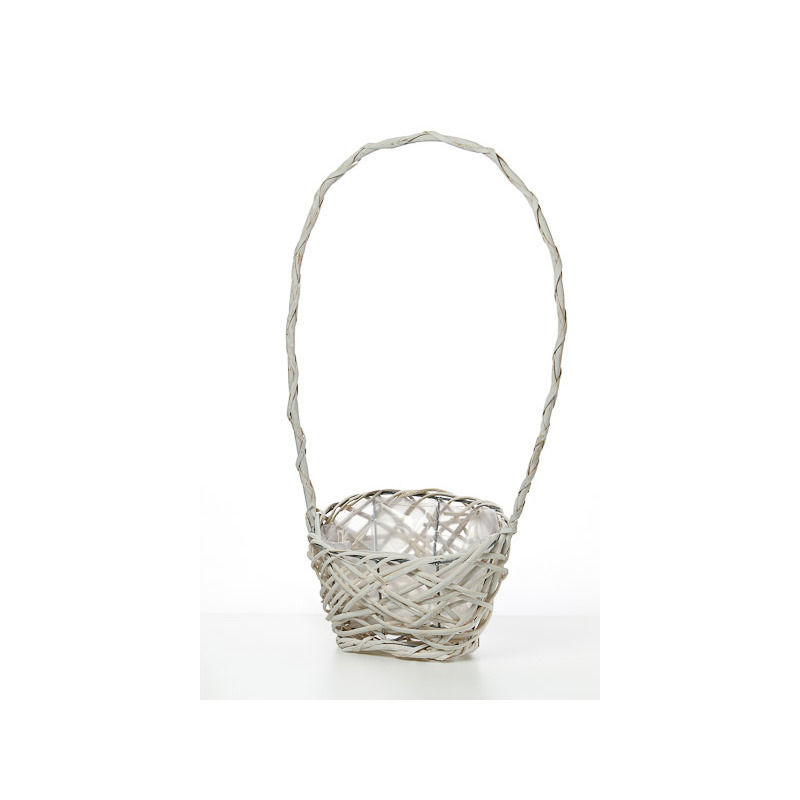 kusza fonású ovális hasított vessző csemege kosár fehér 25x15x16/55cm 25x15x15/53cm