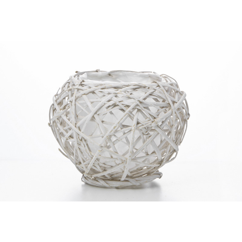 g&ouml;mb alak&uacute; has&iacute;tott vessző kasp&oacute; antikolt feh&eacute;r 15x15cm