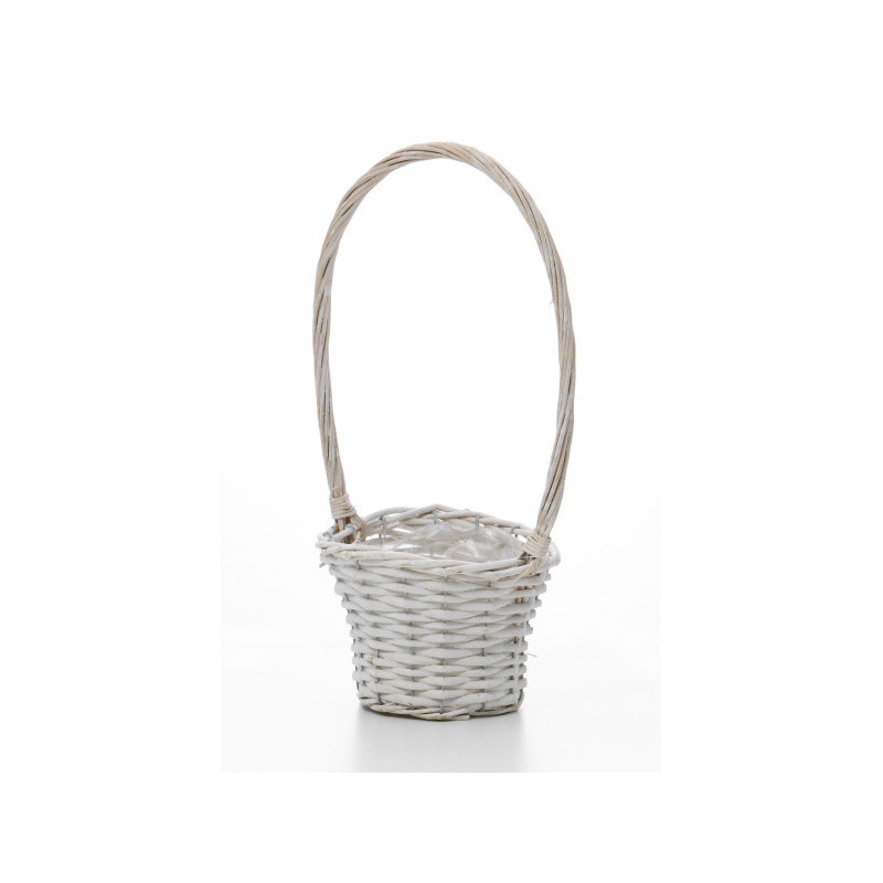 hasított vessző florentin kosár antikolt fehér 17x12cm