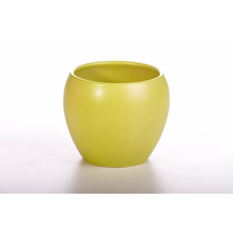 golyó alakú kerámia kaspó matt zöld 13cm