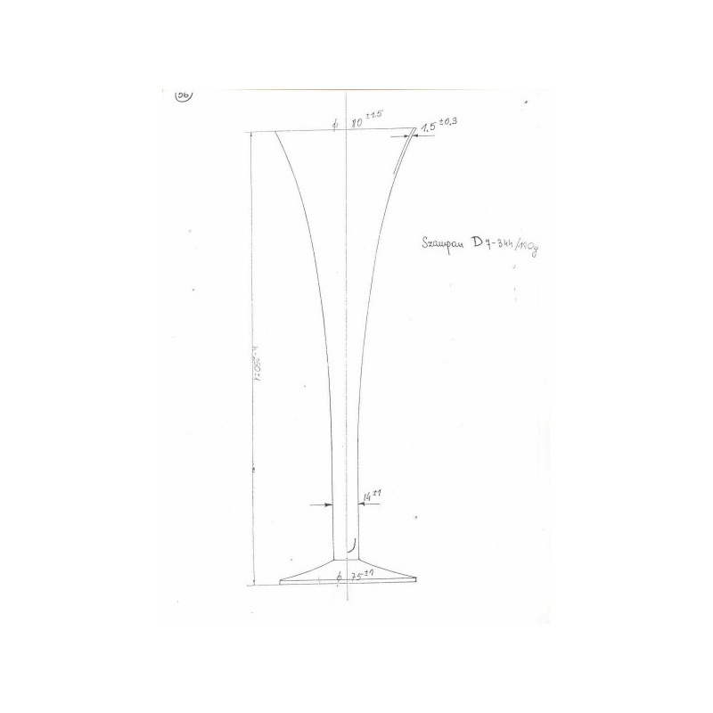 pezsgős poh&aacute;r 8x25cm