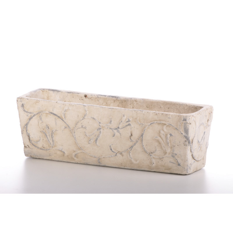 indás szögletes kő tál homokszín30x9x10cm