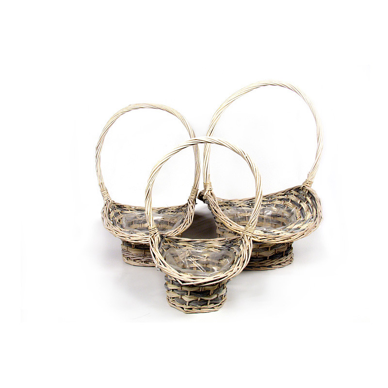 has&iacute;tott fa florentin kos&aacute;r szett kr&eacute;m/sz&uuml;rke S/3 40x30x20/46cm