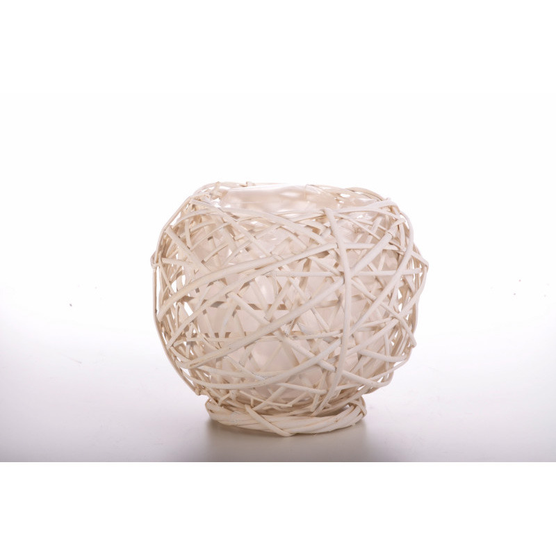 kusza fon&aacute;s&uacute; has&iacute;tott vessző g&ouml;mbkasp&oacute; feh&eacute;r 15x12cm