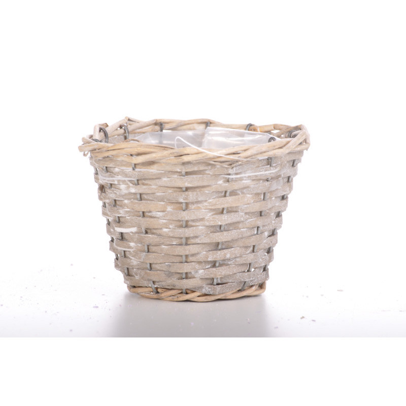 hasított fa kaspó szürke 10x6,5cm