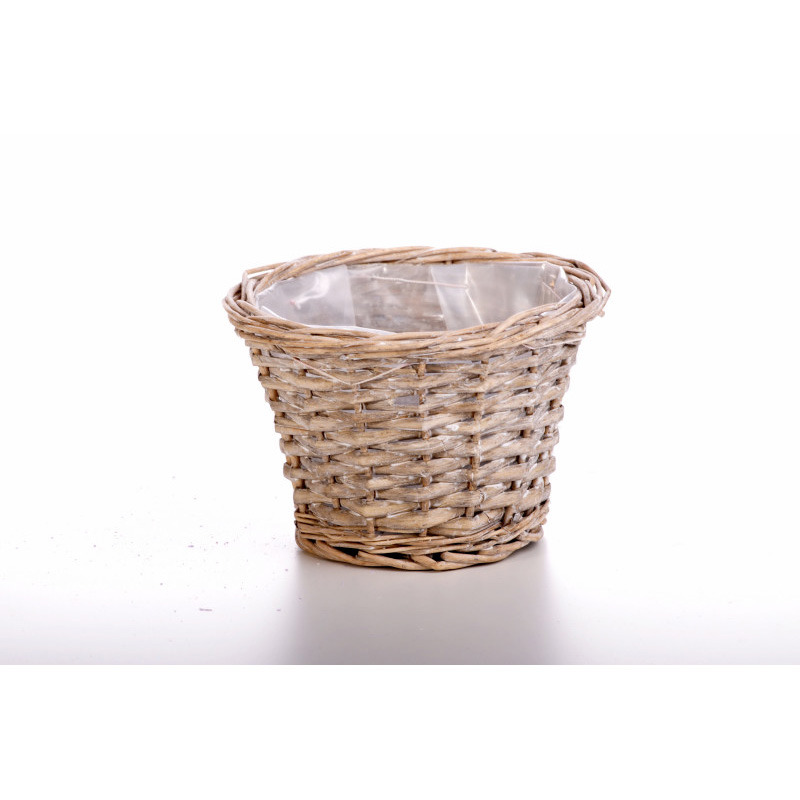 hasított fa kaspó szürke 15x10,5cm