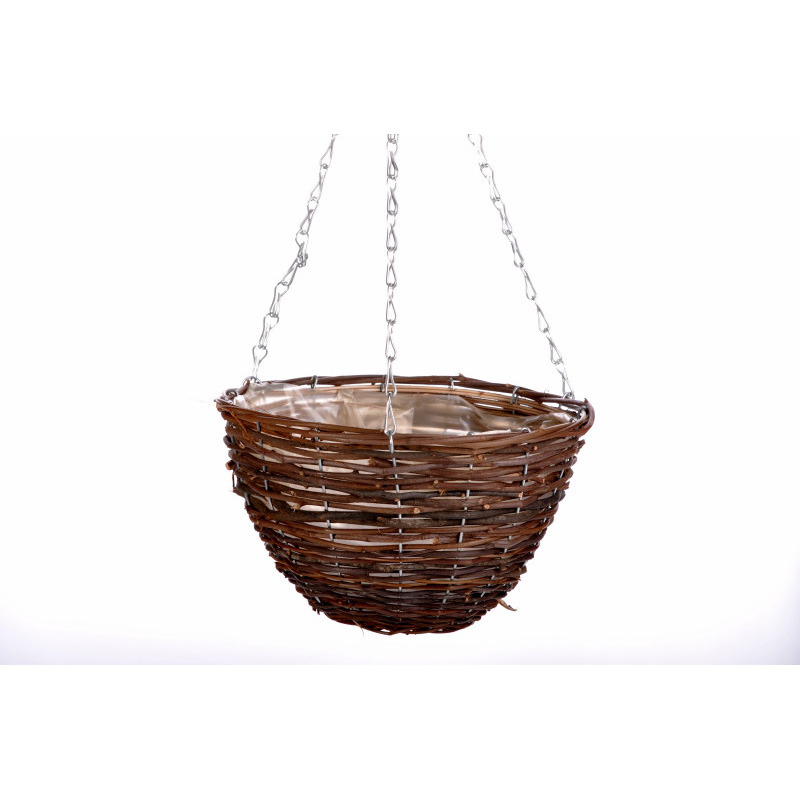 rattan f&uuml;ggőkos&aacute;r barna 25x15cm