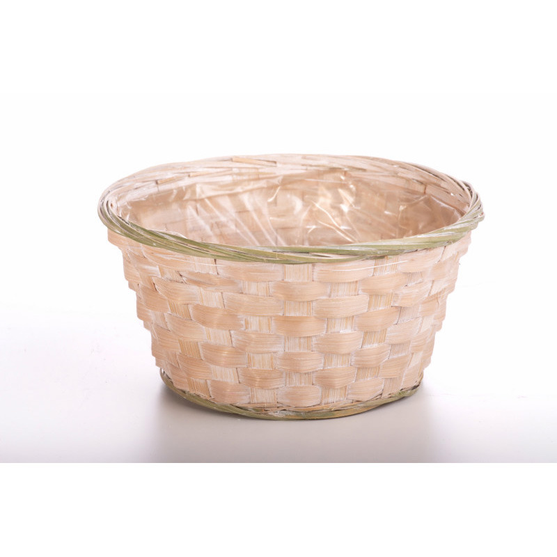 bambusz tál antikolt fehér 17x9cm