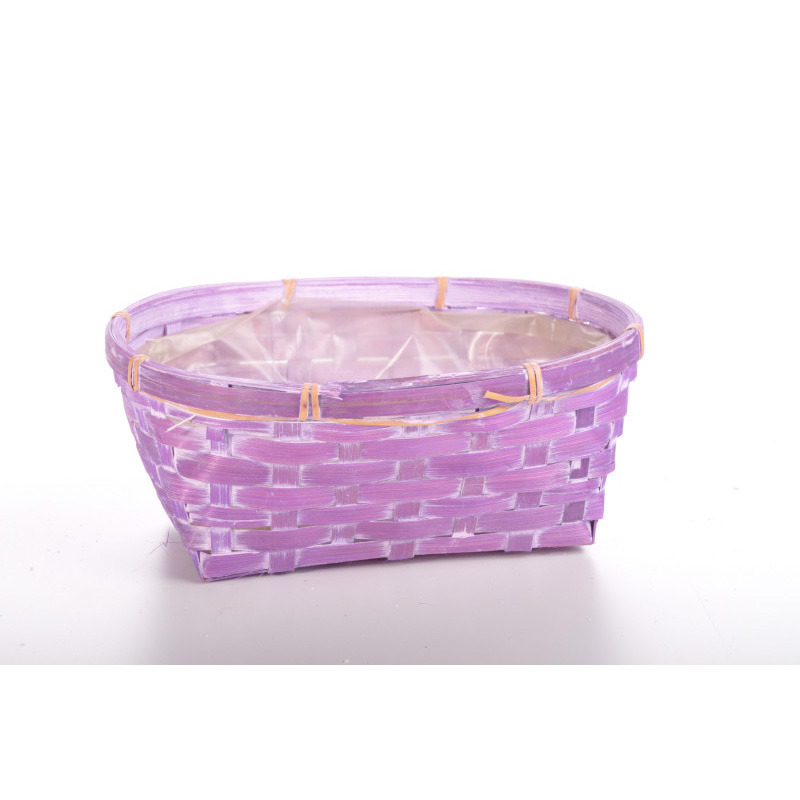 ovális bambusz tál antikolt lila 22x15x9cm