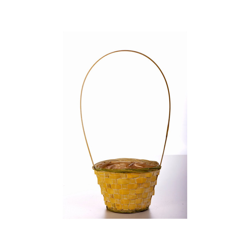 bambusz füles kosár antikolt sárga 13x10/34cm