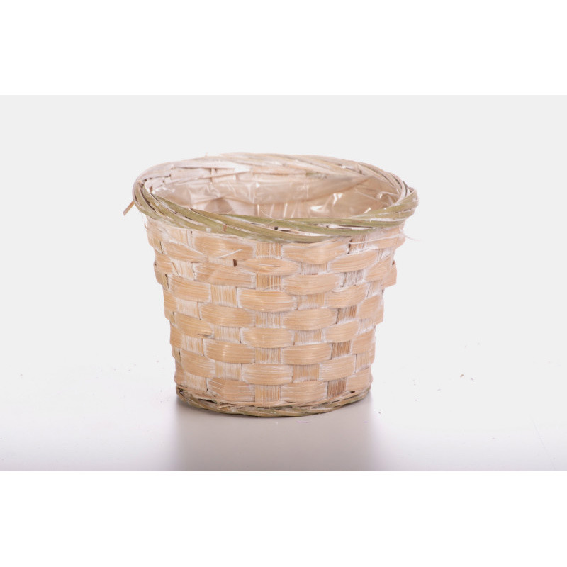 bambusz kasp&oacute; antikolt feh&eacute;r 13x10cm