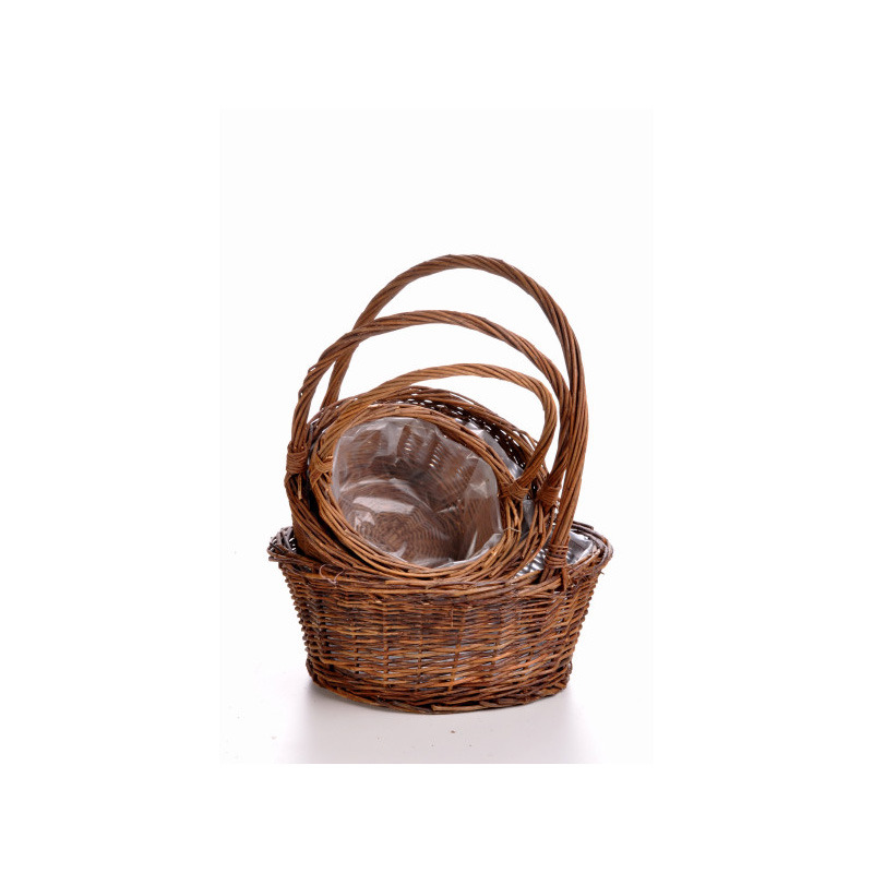 vessző f&uuml;les kos&aacute;r szett nat&uacute;r S/3 30x12/40cm