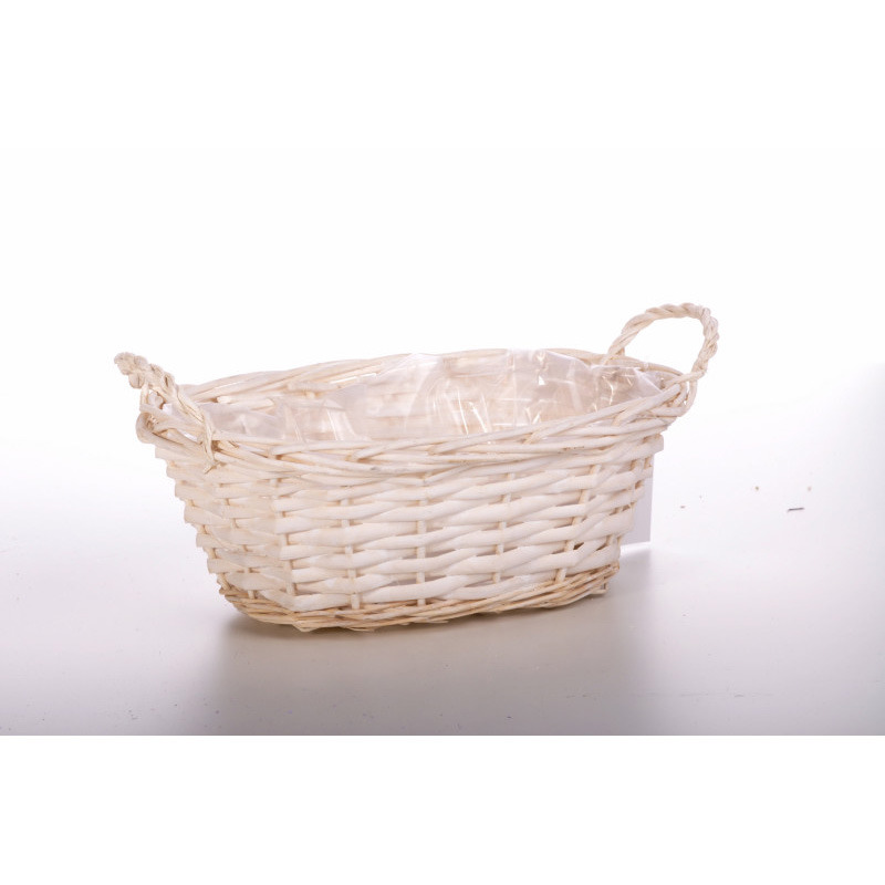 ovális hasított vessző tál két füllel 24x12x10cm