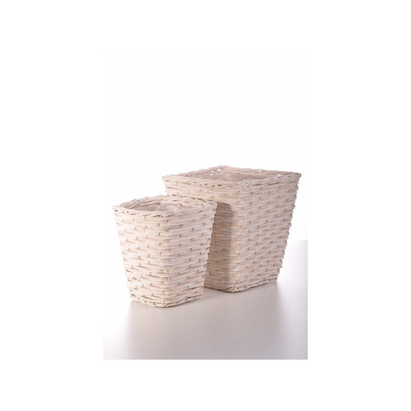 sz&ouml;gletes has&iacute;tott fa kasp&oacute; szett feh&eacute;r S/2 26x25x27cm