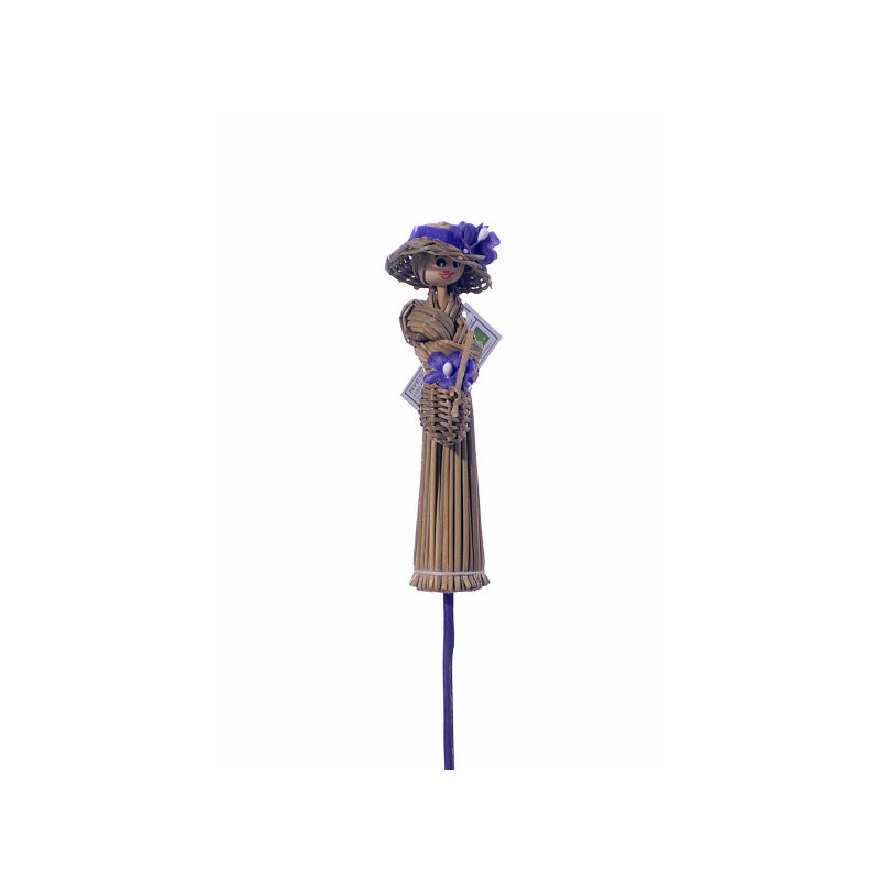 szalma baba betűző natúr-lila 25cm