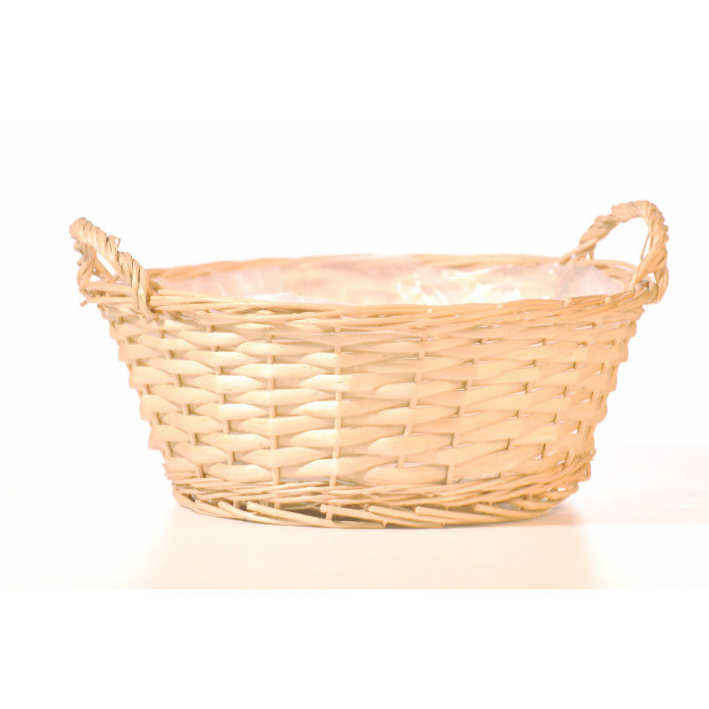 hántolt hasított vessző tál két füllel 30x12cm