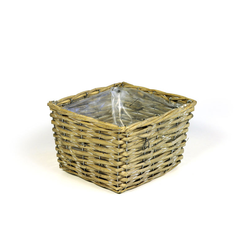 kocka alak&uacute; has&iacute;tott vessző &uuml;ltető t&aacute;l sz&uuml;rke 20x20x16cm