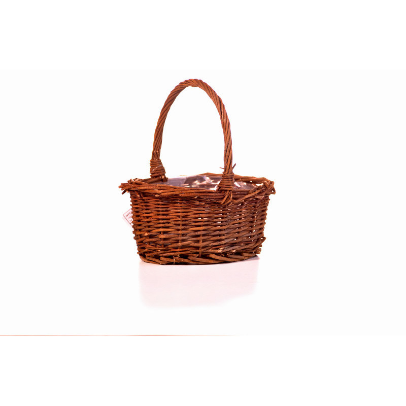 ov&aacute;lis nat&uacute;r veszző f&uuml;les kos&aacute;r barna 19x14x9/21cm