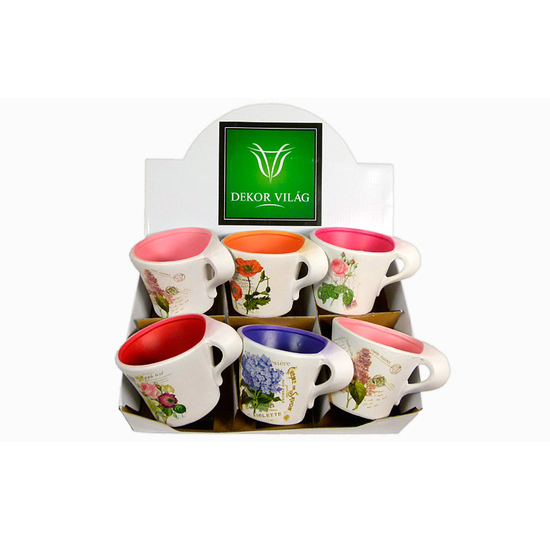 vir&aacute;gmint&aacute;s ker&aacute;mia kancs&oacute; 11,5x9cm