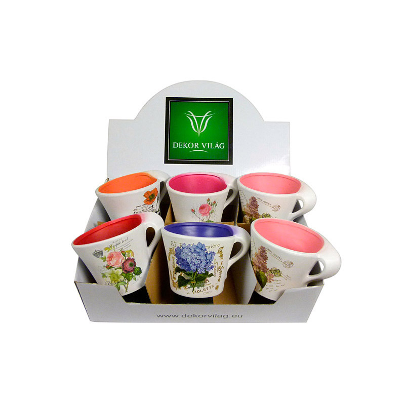 vir&aacute;gmint&aacute;s ker&aacute;mia kancs&oacute; mix 12,5x10,5cm