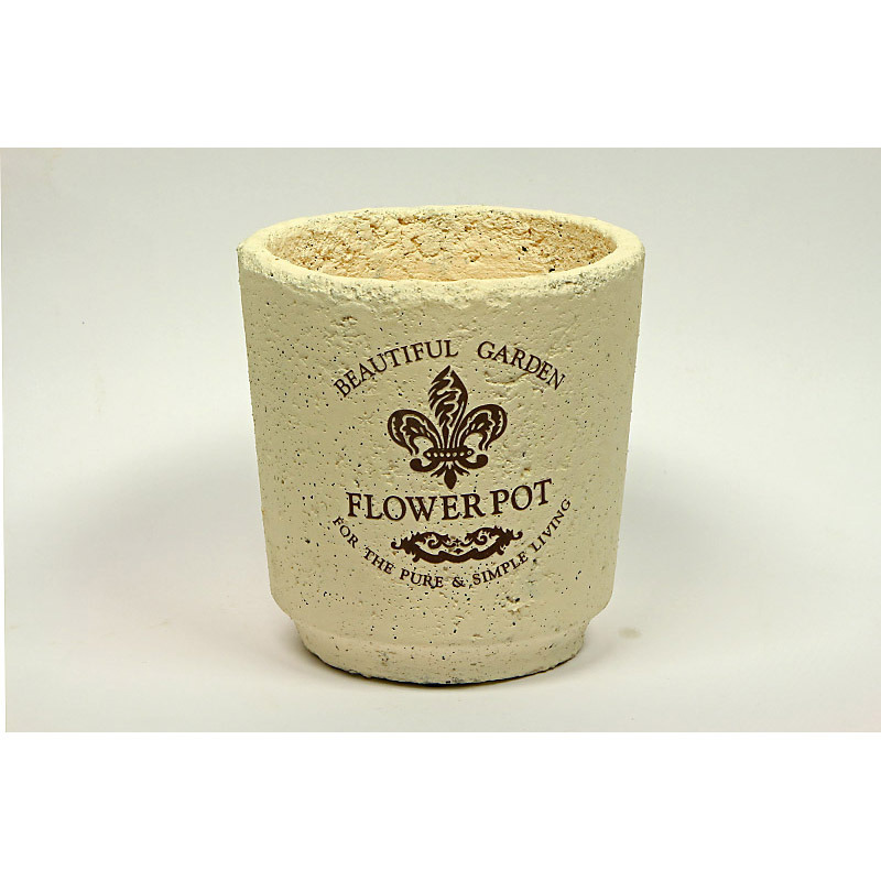 cement orchidea váza krém 15x15cm