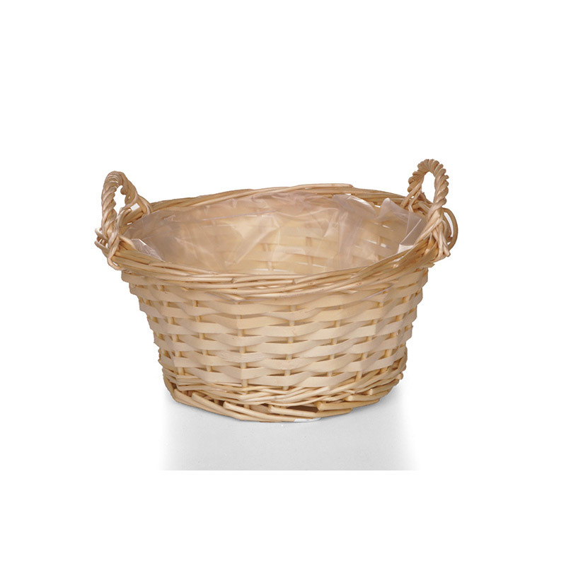 hasított fa tál két füllel natúr 23x12/14cm