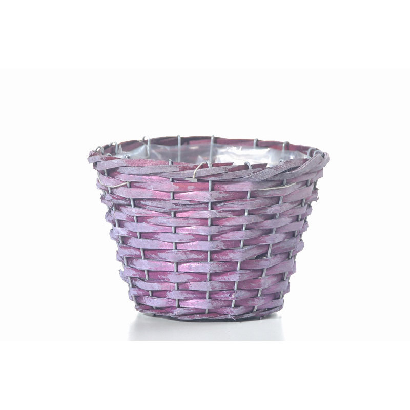 hasított fa kaspó antikolt lila 16,5x11cm