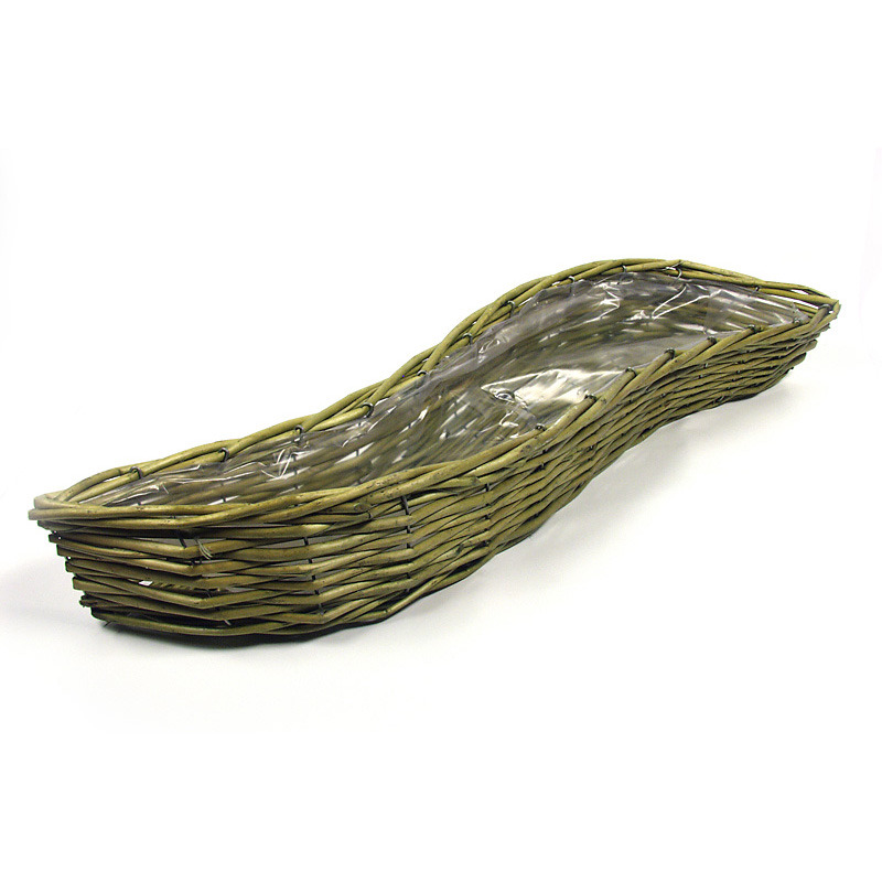 Wave vessző tál zöld 59x15x8cm