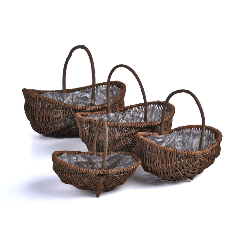 ov&aacute;lis nat&uacute;r vessző f&uuml;les kos&aacute;r szett nat&uacute;r S/4 40x31x14/36cm