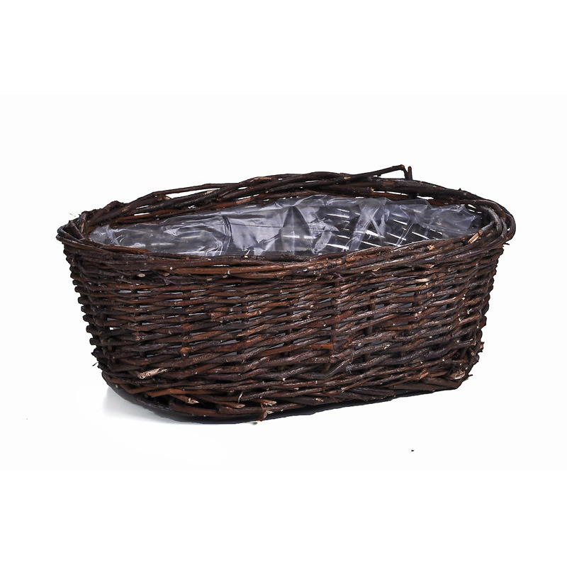 ovális vastag vessző tál natúr 32x21x11,5cm