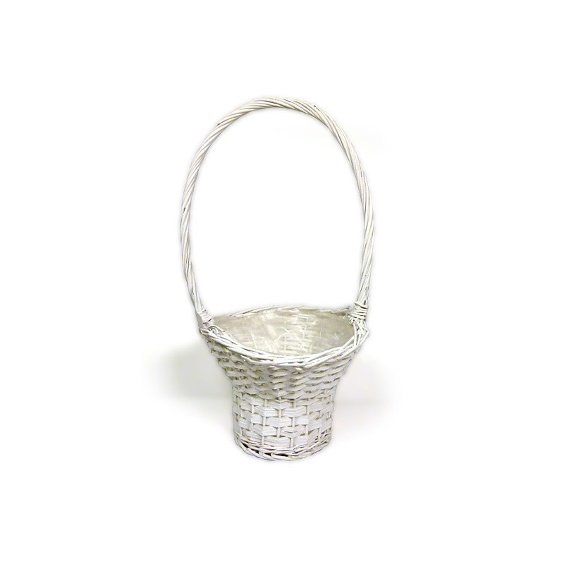 hasított fa füles kosár fehér 28x20/56cm