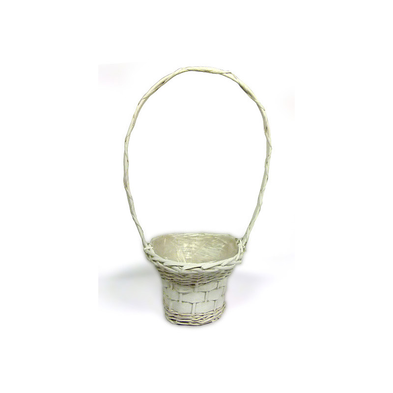 hasított fa füles kosár fehér 21,5x15/52cm