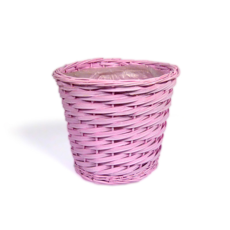 hasított fa kaspó pink 22,5x 19,5cm