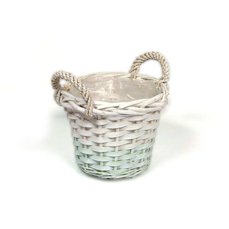 vastag peremes hasítot fa kaspó két kötél füllel fehér 18,5x19/15c