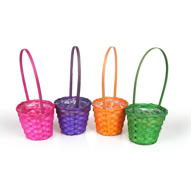 bambusz kos&aacute;r mix lila-z&ouml;ld-pink-narancs 14,5x12,5/33cm