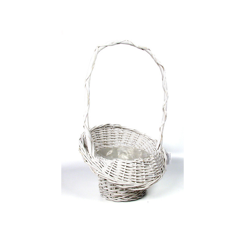 rózsakosár antikolt fehér 27x22x20/46cm