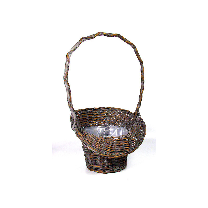 rózsakosár antikolt barna 27x22x20/46cm