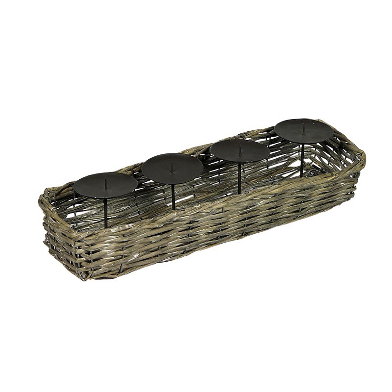 sz&ouml;gletes has&iacute;tott vessző 4 t&uuml;sk&eacute;vel sz&uuml;rke 42x13x8/11cm